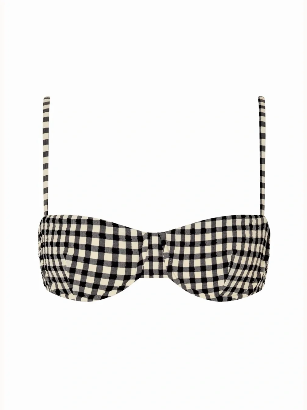 Gingham Underwire Bikini Set - Black & White - NEW